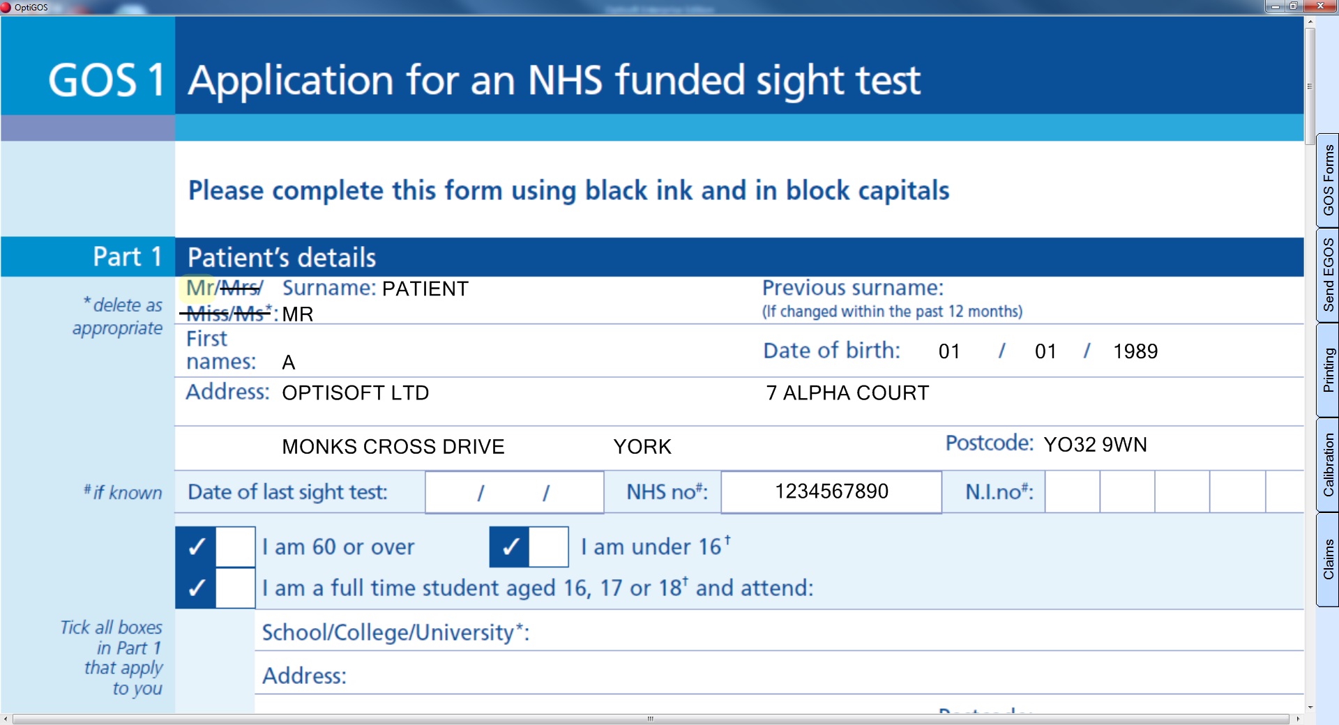 GOS Forms