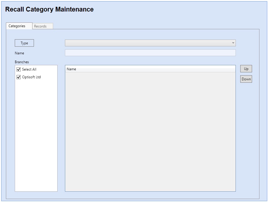 Recall Category Maintenance