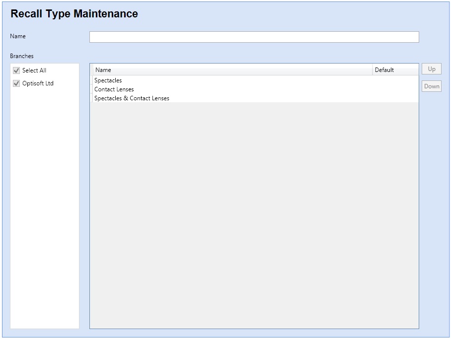 Recall Type Maintenance